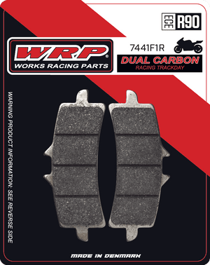 WRP Brake Pads Dual Carbon Racing / Trackday Stylema F1R
Fitment
OEM Brembo M4, M50, GP4-RS, Stylema, GP4-RX, GP4-MS
Same as SBS 841 DC
Aprilia RSV4 1000 ABS (2009-2014)
Aprilia RSV4 1000 Factory (2009-2011)
Aprilia RSV4 1000 Factory APRC ABS (2014-2016)
Aprilia RSV4 1100 (non-Factory) (2019+)
Aprilia RSV4 1100 Factory (2019-2024)
Ducati 848 EVO (2011-2012)
Ducati 1098 (2007-2010)
Ducati 1098/S Streetfighter (2009-2014)
Ducati Streetfighter V2 (2025)
Ducati 1198 S/SP (2009-2013)
Ducati Hypermotard 1100/SP/EVO (2007-2013)
Ducati Panigale 1199 (2012-2015)
Ducati Panigale 1299 (2015+)
Ducati Panigale V2 (2025)
Ducati Panigale V4 (2018-2024)
Ducati Panigale V4 S (2018-2024)
Ducati Panigale V4 R (2019+)
Honda CBR 1000 RR-R Fireblade SP/SP2 (2023+) (Brembo)
Kawasaki Ninja H2 (2015+)
Kawasaki Ninja ZX-10R (2016+)
Kawasaki ZH2 SE 1000 (2021+)
KTM Duke 690/R (2014-2017)
KTM RC8 1190 (2008-2015)
KTM RC8 C 890
KTM SuperDuke 1290/R (2014+)
MV Agusta F4 (2012+)
MV Agusta F4 (2008-2011)
Suzuki GSX-R 600 / 750 (2011+)
Suzuki GSX-R 1000 (2012+)
Suzuki GSX-R 1000 R (17-19)
Suzuki Hayabusa (2013+)
Yamaha R1 (2025+)
Yamaha R9 (2025+)
Equivalent to Galfer 373
Equivalent to Vesrah VD-9031
Equivalent to EBC FA447