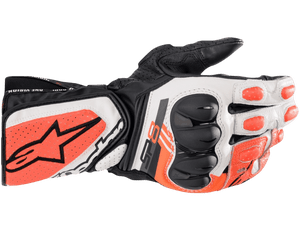 Alpinestars SP-8 V3 Leather Gloves (Black/White/Fluo Red)