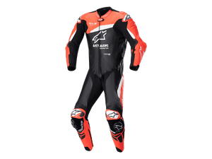 Alpinestars GP Plus V4 Leather Race Suit (Black/Red Fluo/White)