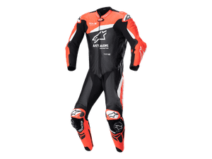 Alpinestars GP Plus V4 Leather Race Suit (Black/Red Fluo/White)