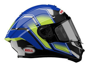 Bell Carbon "Race Star" Flex DLX Helmet Grid Blue/Yellow (RE-36952-026)