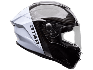 Bell Carbon "Race Star" Flex DLX Helmet Strike Silver/White 