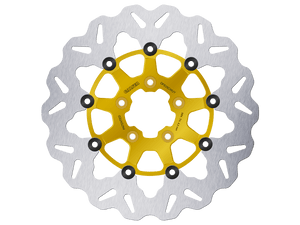 Galfer Harley Davidson Fat Boy 107/114/117 Front Brake 300mm Billet Floating Wave Rotor (Yellow) (GLF-DF835CWUY-A)