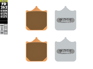 Galfer Motorcycle Brake Pads Street FD262G1375 - Front (2/pc) (FD262G1375)
Fitment
Aprilia RSV 1000 Mille/R/Pista/Nera (2001-2007)
Ducati 748 S/R (2001-2002)
Ducati 749 S/R (2003-2007)
Ducati 996 R (2001+)
Ducati 998 R (2002+)
Ducati 999 S/R (2003-2007)
Husqvarna 701 Supermoto (-2020)
KTM 690 SMC R (-2020)
MV Agusta F4 R 1000 (2006-2007)
Discacciati FDRT100 Radial 4-Piston Calipers (100MM)
Discacciati FDRT108 Radial 4-Piston Calipers (108MM)
Equivalent to SBS 762
Equivalent to Vesrah VD-986
Equivalent to EBC FA322 