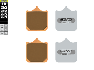 Galfer Motorcycle Brake Pads Street FD262G1375 - Front (2/pc) (FD262G1375)
Fitment
Aprilia RSV 1000 Mille/R/Pista/Nera (2001-2007)
Ducati 748 S/R (2001-2002)
Ducati 749 S/R (2003-2007)
Ducati 996 R (2001+)
Ducati 998 R (2002+)
Ducati 999 S/R (2003-2007)
Husqvarna 701 Supermoto (-2020)
KTM 690 SMC R (All Years)
MV Agusta F4 R 1000 (2006-2007)
Discacciati FDRT100 Radial 4-Piston Calipers (100MM)
Discacciati FDRT108 Radial 4-Piston Calipers (108MM)
Equivalent to SBS 762
Equivalent to Vesrah VD-986
Equivalent to EBC FA322 