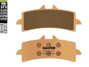 Galfer Racing Motorcycle Brake Pads Kawasaki ZX-10R /RR (2016+) - Front (2/pc) (FD373G1310-E)
Fitment
OEM Brembo M4, M50, GP4-RS, Stylema, GP4-RX, GP4-MS
Aprilia RSV4 1000 ABS (2009-2014)
Aprilia RSV4 1000 Factory (2009-2011)
Aprilia RSV4 1000 Factory APRC ABS (2014-2016)
Aprilia RSV4 1100 (non-Factory) (2019-2024)
Aprilia RSV4 1100 Factory (2019-2024)
Ducati 848 EVO (2011-2012)
Ducati 1098 (2007-2010)
Ducati 1098/S Streetfighter (2009-2014)
Ducati 1198 S/SP (2009-2013)
Ducati Streetfighter V2 (2025)
Ducati Hypermotard 1100/SP/EVO (2007-2013)
Ducati Panigale 1199 (2012-2015)
Ducati Panigale 1299 (2015+)
Ducati Panigale V2 (2025)
Ducati Panigale V4 (2018-2024)
Ducati Panigale V4 S (2018-2024)
Ducati Panigale V4 R (2019+)
Ducati Monster V2
Honda CBR 1000 RR-R Fireblade SP/SP2 (2023+) (Brembo)
Kawasaki Ninja H2 (2015+)
Kawasaki Ninja ZX-10R (2016+)
Kawasaki ZH2 SE 1000 (2021+)
KTM Duke 690/R (2014-2017)
KTM RC8 1190 (2008-2015)
KTM RC8 C 890
KTM RC-R Track 990 (2025+)
KTM SuperDuke 1290/R (2014+)
MV Agusta F4 (2012+)
MV Agusta F4 (2008-2011)
Suzuki GSX-R 600 / 750 (2011+)
Suzuki GSX-R 1000 (2012+)
Suzuki GSX-R 1000 R (17-19)
Suzuki GSX-S 1000GT /GT+
Suzuki Hayabusa (2013+)
Yamaha R1 (2025+)
Yamaha R9 (2025+)
Equivalent to SBS 841
Equivalent to Vesrah VD-9031
Equivalent to EBC FA447
Equivalent to WRP 7441