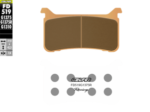 Galfer Sinter Trackday Brake Pads FD519G1375R - Front (2/pc) (FD519G1375R)