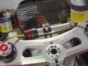 Matris Ducati Panigale V4 Steering Damper Upgrade Installed
