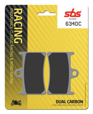 SBS Dual Carbon "Racing" Brake Pads 634 DC - Front
Fitment
Suzuki GSX-8R
Yamaha R1 (1998-2006), (15-24) 
Yamaha R6 (1999+)
Yamaha R7 (2021+)
Yamaha MT-10 (2016+)
Yamaha MT-09 (2014+)
Yamaha FZ-07 / MT-07 (2014+)
Same as WRP 7234 F1R
Equivalent to Galfer 178
Equivalent to Vesrah VD-248
Equivalent to EBC FA252 / FA380