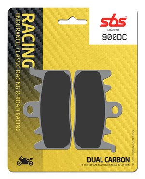 SBS Dual Carbon "Racing" Brake Pads 900 DC - Front
Fitment
Same as SBS 900 DS-1 / DS1
Aprilia Tuono V4/R (2014-2016)
Aprilia RS660
BMW rNineT (2014+)
Ducati Monster 797 (2017+)
Ducati Monster 937 (non-SP)
Ducati Hypermotard 800/SP (2013+)
Ducati Scrambler 800 (2015+)
Ducati Monster 821 (2014+)
Ducati Hypermotard 939/SP (2016+)
Ducati Hypermotard 950/SP
Ducati Supersport 939 (2017+)
Ducati 899 Panigale (2014-2015)
Ducati 959 Panigale (2016+)
Ducati V2 Panigale (2020-2024)
Ducati Scrambler 1100 (2018+)
Ducati Monster 1200 (2014+)
Kawasaki ZH2 1000 (2020+)
MV Agusta 800 Rivale / Stradale (2013+)
Triumph Street Triple 765R (2017+) (does not fit S or RS) 
Equivalent to Galfer 475
Equivalent to Vesrah VD-9070
Equivalent to EBC FA630