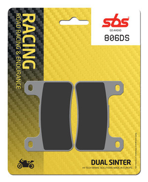 SBS Dual Sinter "Racing" Brake Pads 806 DS / DS1 - Front 
Fitment
Kawasaki Z 900 (2018+)
Kawasaki Z 1000 (2010+)
Kawasaki H2 (2018+)
Kawasaki Ninja ZX-4R/RR
Kawasaki Ninja ZX-10R (2008-2015)
Suzuki GSX-R 600 (2004-2010)
Suzuki GSX-R 750 (2004-2010)
Suzuki GSX-R 1000 (2004-2011)
Same as WRP 7406 F9R
Equivalent to Galfer 325
Equivalent to Vesrah VD-355
Equivalent to EBC FA379
