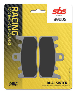 SBS Dual Sinter "Racing" Brake Pads 900 DS2 - Front
Fitment
Same as WRP 7500 F9R
Aprilia Tuono V4/R (2014-2016)
Aprilia RS660
BMW rNineT (2014+)
Ducati Monster 797 (2017+)
Ducati Monster 937 (non-SP)
Ducati Hypermotard 800/SP (2013+)
Ducati Scrambler 800 (2015+)
Ducati Monster 821 (2014+)
Ducati Hypermotard 939/SP (2016+)
Ducati Hypermotard 950/SP
Ducati Supersport 939 (2017+)
Ducati 899 Panigale (2014-2015)
Ducati 959 Panigale (2016+)
Ducati V2 Panigale (2020-2024)
Ducati Scrambler 1100 (2018+)
Ducati Monster 1200 (2014+)
Ducati Multistrada V4 (Base)
Harley Davidson Pan America /Special /CVO
Harley Davidson Sportster S
Kawasaki ZH2 1000 (2020+)
MV Agusta 800 Rivale / Stradale (2013+)
Triumph Street Triple 765R (2017+) (does not fit S or RS) 
Equivalent to Galfer 475
Equivalent to Vesrah VD-9070
Equivalent to EBC FA630