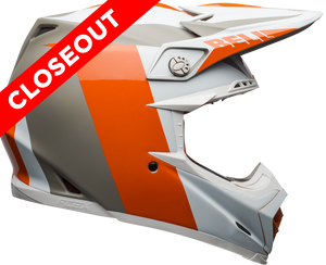 Bell "Moto-9" Flex Motorcycle Helmet Division White/Orange/Sand