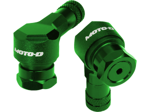 MOTO-D Angled Motorcycle Valve Stems 11.3MM - Green