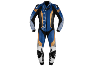 Spidi Supersonic Perforated Pro Motorcycle Racing Leather Suit Black/Blue Gold