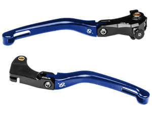 Bonamici Yamaha R1 Folding Levers (2015+) (Black/Blue): MOTO-D Racing