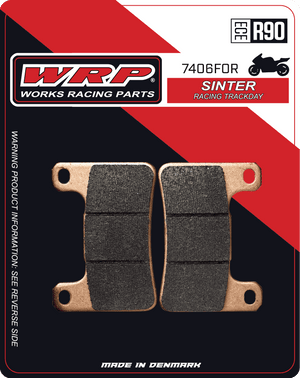 WRP Brake Pads Sinter Racing / Trackday 7406 F0R
Fitment
Same as SBS 806 RST / RS
Kawasaki Z 900 (2018+)
Kawasaki Z 1000 (2010+)
Kawasaki H2 (2018+)
Kawasaki Ninja ZX-4R/RR
Kawasaki Ninja ZX-10R (2008-2015)
Suzuki GSX-R 600 (2004-2010)
Suzuki GSX-R 750 (2004-2010)
Suzuki GSX-R 1000 (2004-2011)
Equivalent to Galfer 325
Equivalent to Vesrah VD-355
Equivalent to EBC FA379 
