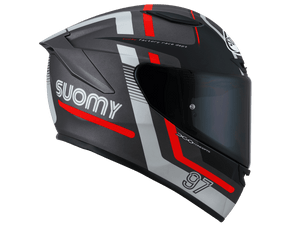 Suomy "Track-1" Helmet Ninety Seven Matte Gunmetal/Red Size L