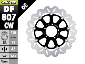 Galfer Ducati Diavel 1200 / 1260 Front Brake 320mm Floating Wave Rotor  (DF807CW-C)