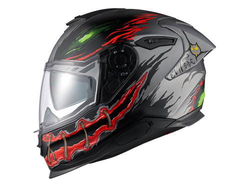 Nexx Y.100R Night Ride Matte Titanium/Red Helmet