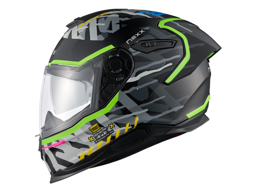 Nexx Y.100R Urbangram Matte Black Helmet (+dark smoke visor)