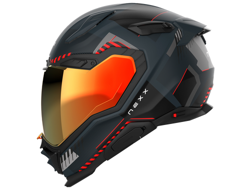 Nexx X.WST3 Motorcycle Street Helmet Fluence Dark Gray/Red