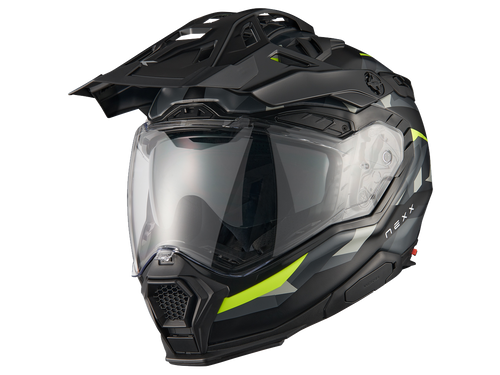 Nexx X.WED3 Trailmania Matte Green/Neon Adventure Riding Moto Helmet Front