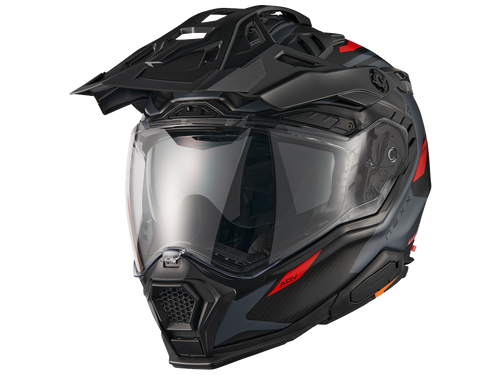 Nexx X.WED3 Keyo Matte Grey/Red Carbon Adventure Dirtbike Helmet: MOTO-D Racing