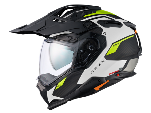 Nexx X.WED3 Keyo Matte White/Neon Carbon Helmet Adventure Dirt Biking