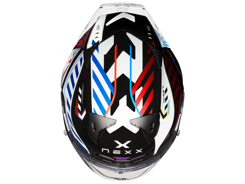 Nexx X.R3R Helmet OutBrake White/Blue (+dark smoke visor)