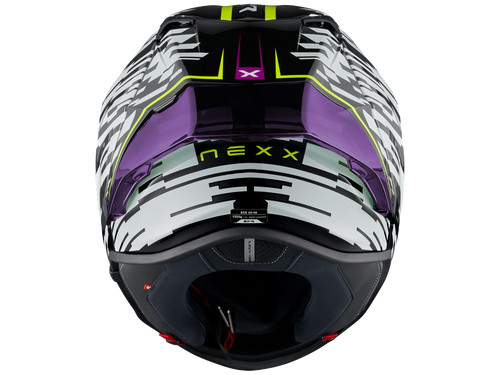 Nexx X.R3R Helmet Carbon GlitchRacer White/Neon (+purple translucent visor)