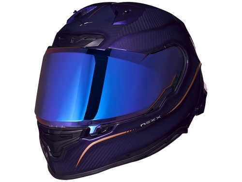 Nexx X.R3R Helmet Carbon Hagibis Purple (+iridium blue visor)