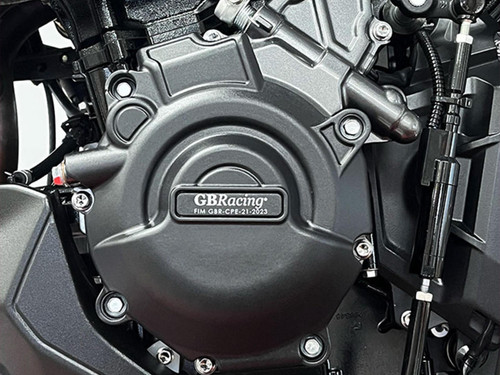 Installed GB Racing Suzuki GSX-8S /R Engine Covers (GBREC-GSX-8S-M3-SET-GBR)