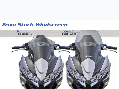 Zero Gravity Kawasaki Ninja 650 SR Series vs Sport Series Windscreen (2020+) Front