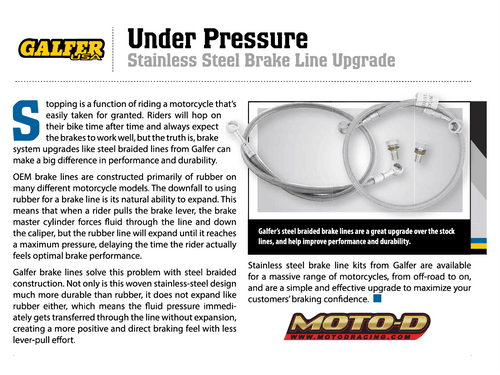 GBrakes Discacciati Thumb Brake Custom Brake Line (M10x1.0 Banjos) (1 Line)