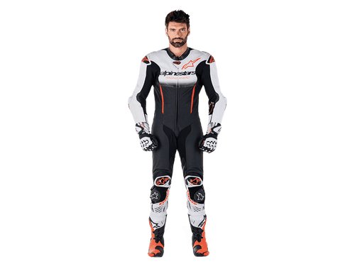 Alpinestars GP-R7 Leather Race Suit (White/Black/Red Fluo)
