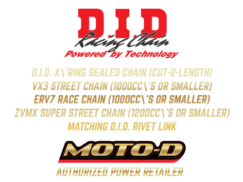 DID Chains Comparison: MOTO-D Racing