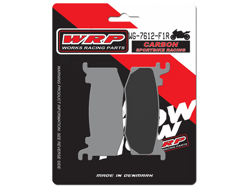 WRP Brake Pads Dual Carbon DC Racing Superbike 7612 F1R
Fitment
Same as SBS 1012 DC
Fits Brembo Hypure Caliper
Ducati Panigale V4 (2025+)
Aprilia RSV4 1100 (2025+)
KTM 990 RC-R (2025+)