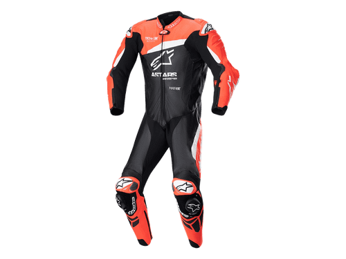Alpinestars GP Plus V4 Leather Race Suit (Black/Red Fluo/White)