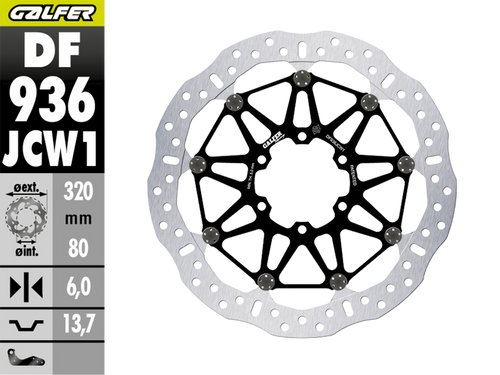 Galfer BMW M1000RR Front Brake 320x6mm Billet Floating Floatech Rotor (2021+) (GLF-DF936JCW1G03)