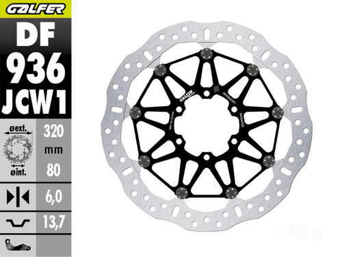 Galfer BMW M1000RR Front Brake 320x6mm Billet Floating Floatech Rotor (2021+) (GLF-DF936JCW1G03)