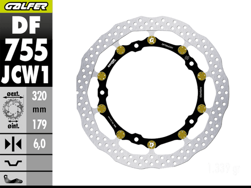 Galfer BMW S1000R Front Brake 320x6mm Billet Floating Floatech Rotor (14-20) (GLF-DF755JCW1G03-A)
