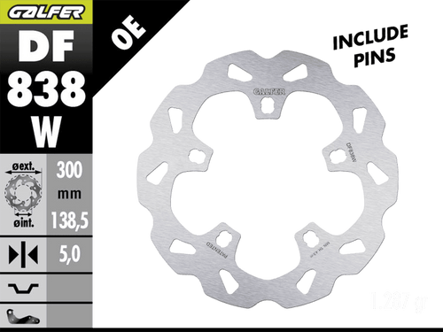 Galfer Harley Davidson Electra Glide UC Front Brake 300mm Wave Rotor (14-19) (GLF-DF838W)