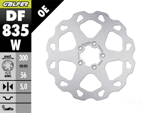 Galfer Harley Davidson Fat Boy 107/114/117 Front Brake 300mm Wave Rotor (GLF-DF835W-A)