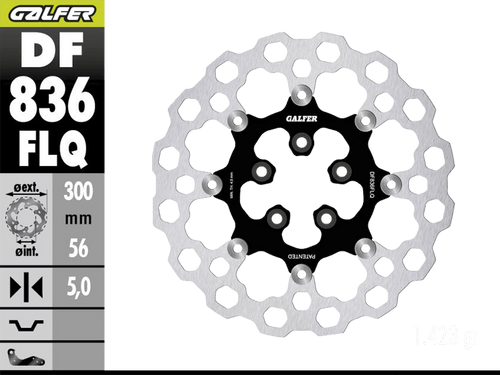 Galfer Harley Davidson Road King Rear Brake Floating Cubiq Rotor (2016-19) (GLF-DF836FLQ)