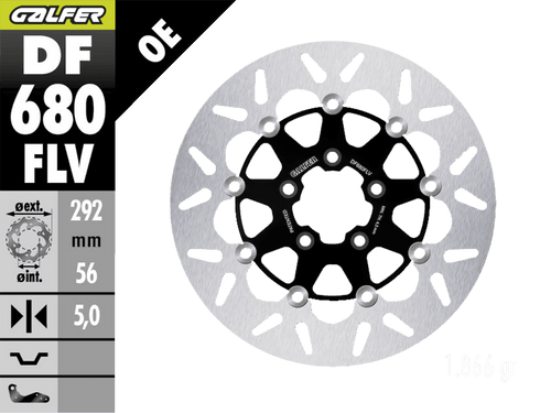 Galfer Harley Davidson Soft Tail Front Brake 292mm Floating Rotor (00-17) (GLF-DF680FLV-A)
