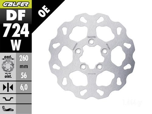 Galfer Harley Davidson Sportster Rear Brake Wave Rotor (GLF-DF724W)