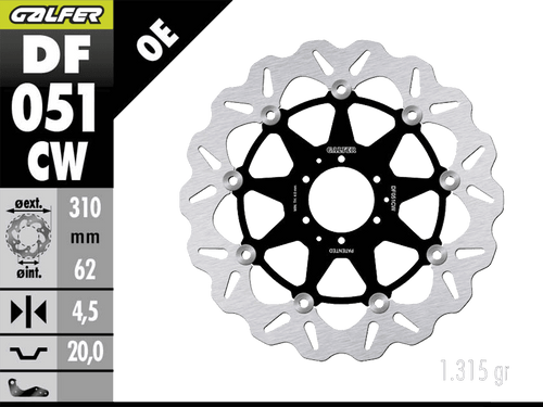 Galfer Honda Africa Twin Front Brake 310mm Floating Wave Rotor (2020+)