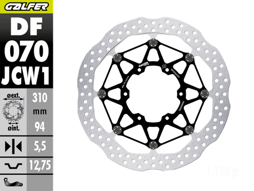 Galfer Honda CBR 1000RR Front Brake 310x5.5mm Billet Floating Floatech Rotor (04-05)