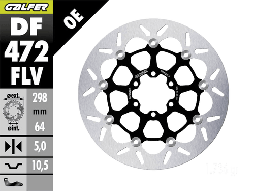 Galfer Indian Chief Dark Horse Front Brake Floating Rotor (GLF-DF472FLV) Galfer Indian Chief Dark Horse Front Brake Floating Rotor (GLF-DF472FLV)
